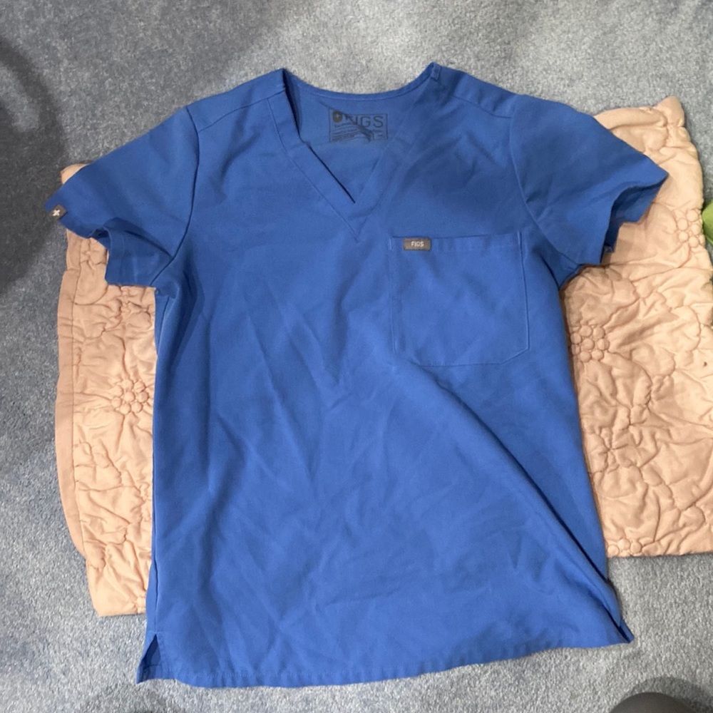 Figs Ciel blue set 1 pocket Catarina scrub top size XS, Zamora joggers size S